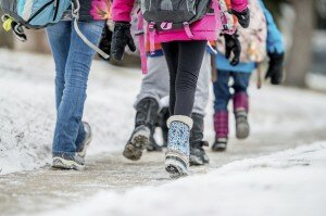 Kids walking to school